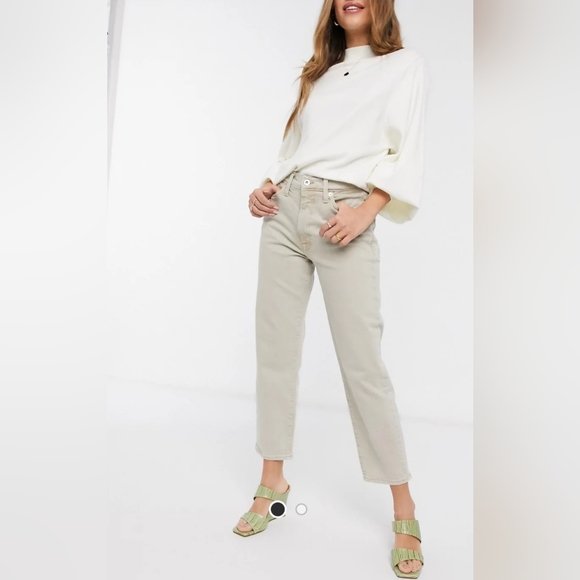 RIVER ISLAND straight leg ecru jeans - Picture 1 of 7